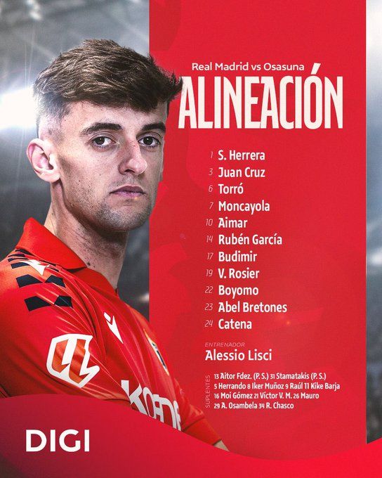 التشكيل الرسمي لمباراة ريال مدريد وأوساسونا في الدوري الإسباني - الخليج الان