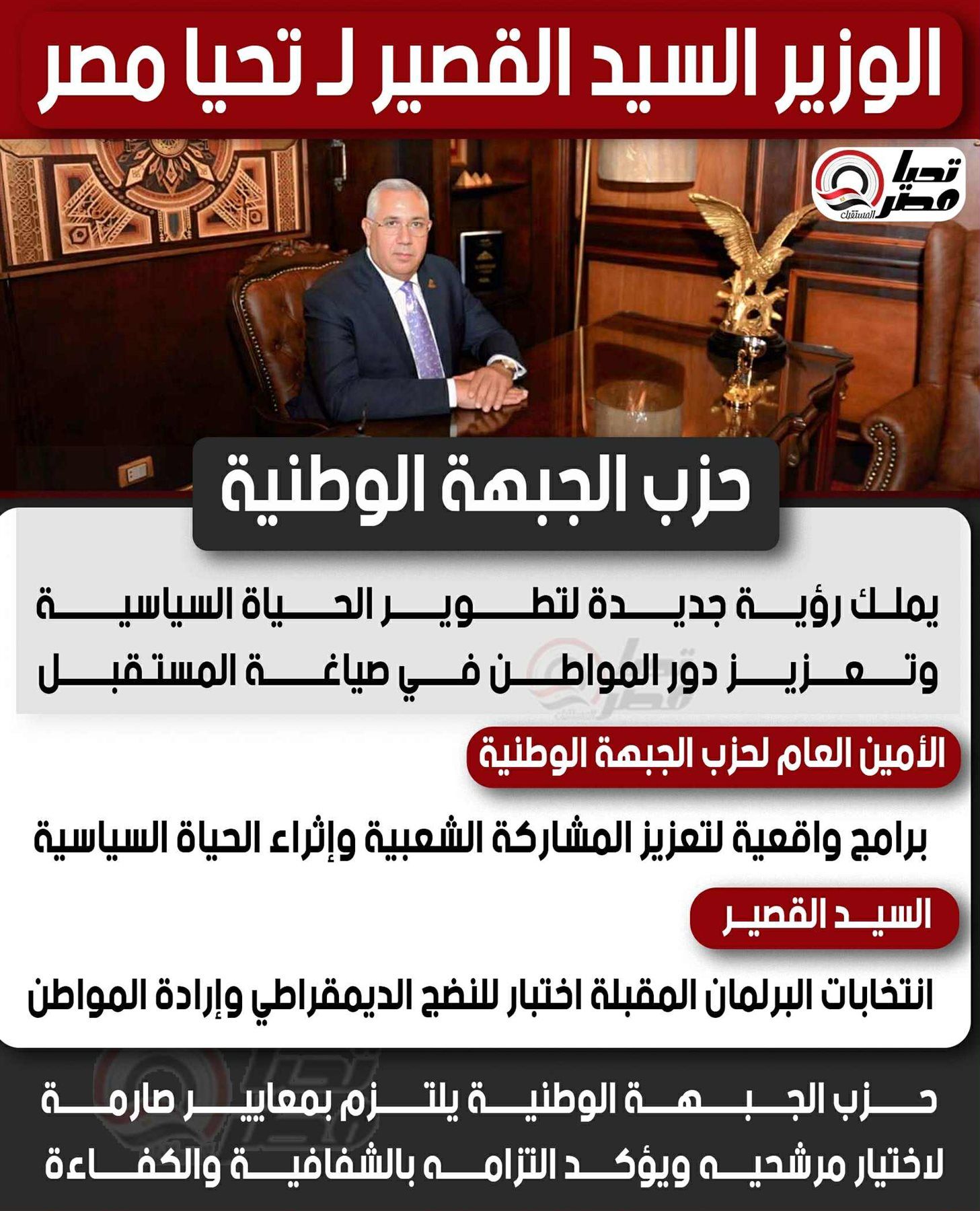 السيد القصير لـ تليجراف الخليج: حزب الجبهة الوطنية يملك رؤية جديدة لتطوير الحياة السياسية وتعزيز دور المواطن في صياغة المستقبل - الخليج الان