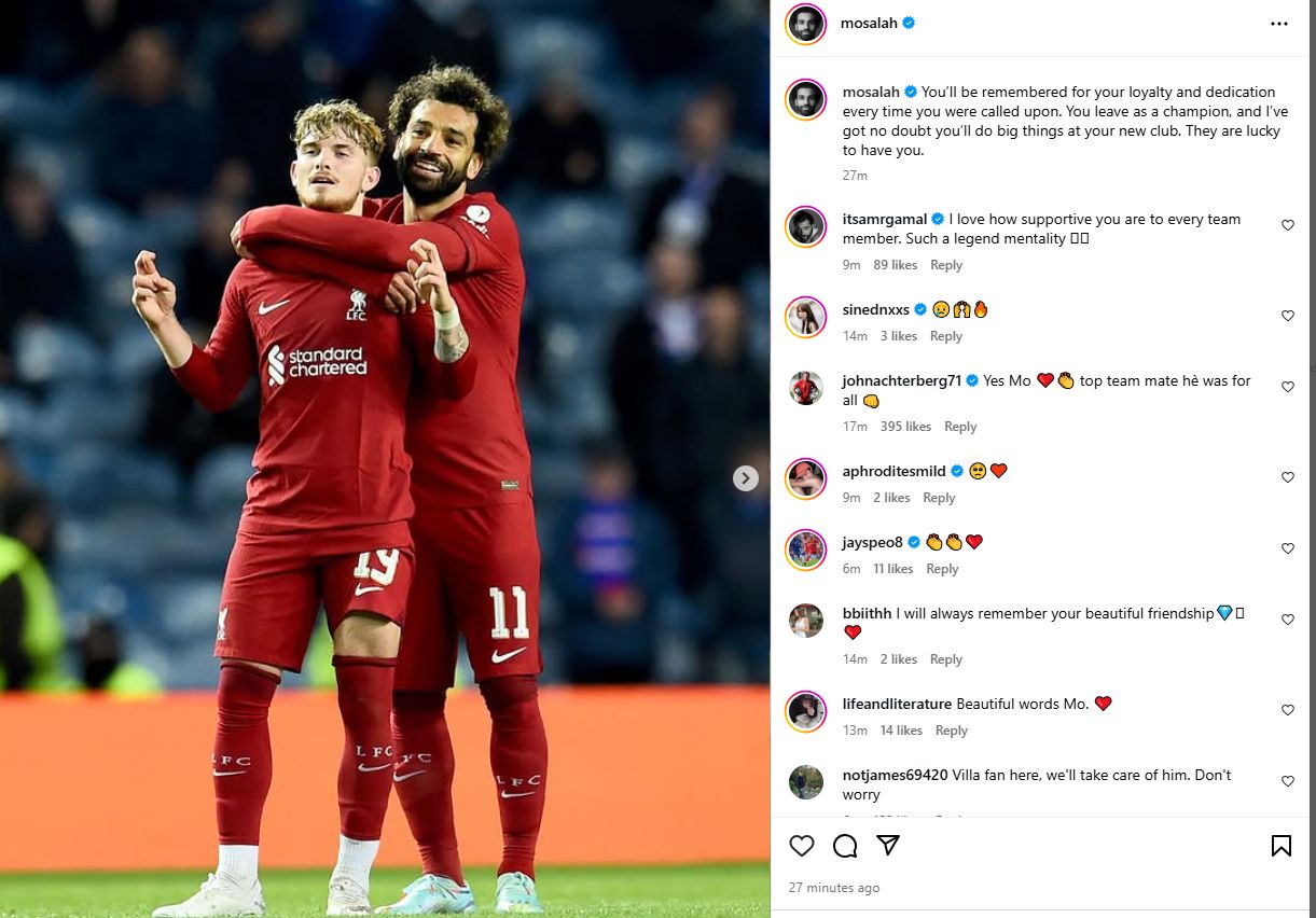 " ستغادر بطلاً".. محمد صلاح يودع هارفي إليوت بعد انتقاله إلي أستون فيلا: - الخليج الان