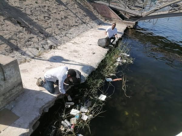 حملة لتنظيف شاطئ نهر النيل بمدينة الأقصر احتفالا باليوم العالمي الدولي لنقاوة الهواء من أجل سماء زرقاء - الخليج الان