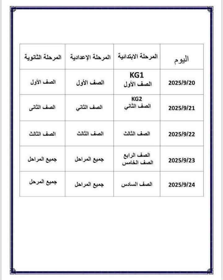 التعليم تعلن خطة دخول الطلاب للمدارس على مراحل.. اعرف اول يوم دراسي ليك هيبدأ امتى - الخليج الان