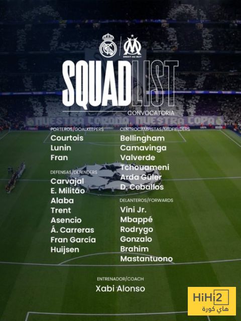 أخبار سارة و3 غيابات… قائمة ريال مدريد الرسمية لمواجهة مارسيليا