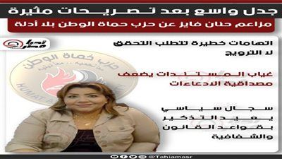 جدل واسع بعد تصريحات مثيرة.. مزاعم حنان فايز عن حزب حماة الوطن بلا أدلة - الخليج الان