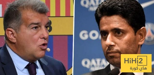 صور.. لابورتا يلتقي بناصر الخليفي قبل القمة