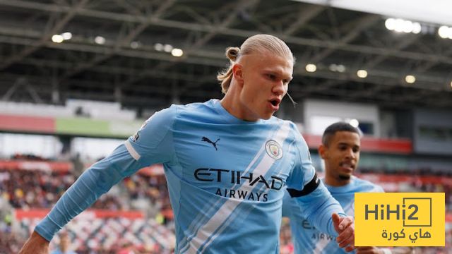 مانشستر سيتي يتقدم على برينتفورد في الشوط الاول