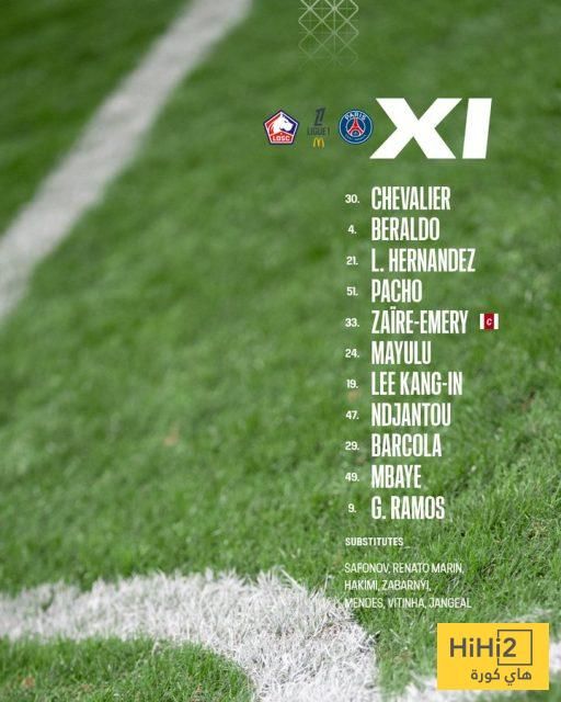 تشكيلة باريس سان جيرمان الرسمية ضد ليل في الدوري الفرنسي