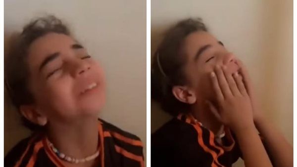 دموع الفرح.. فيديو يوثق لحظة سماع صغيرة فلسطينية خبر وقف إطلاق النار على غزة