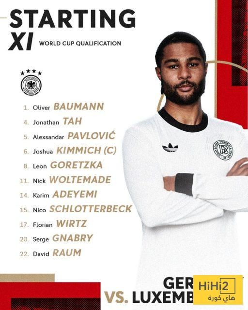 تشكيلة ألمانيا الرسمية ضد لوكسمبورغ في تصفيات كأس العالم