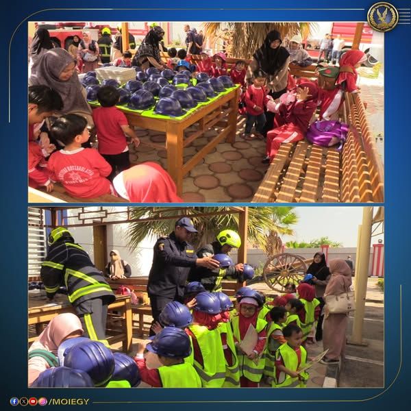 الحماية المدنية بالقاهرة تسقبل أطفال إحدى الحضانات يحملون جنسية إحدى الدول وتقدم لهم هدايا - الخليج الان