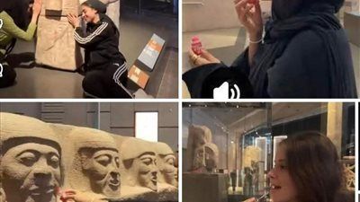 بيحطوا مكياج للآثار.. أمن الجيزة يحقق في فيديو لـ فتيات بالمتحف الكبير - الخليج الان