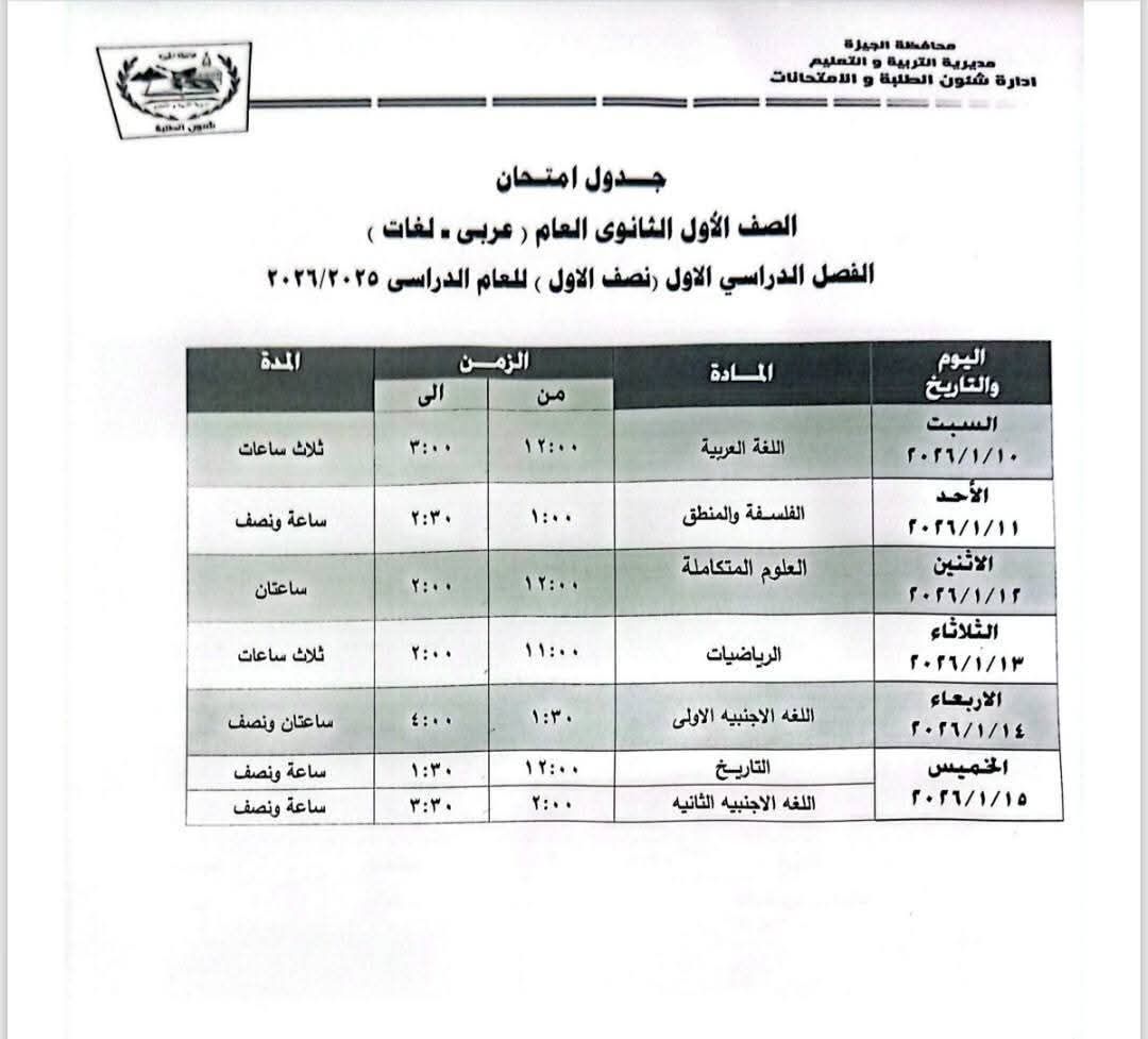 امتحانات يناير تقترب.. الجيزة تعلن استعداداتها لامتحانات أولى وثانية ثانوي رسميًا - الخليج الان