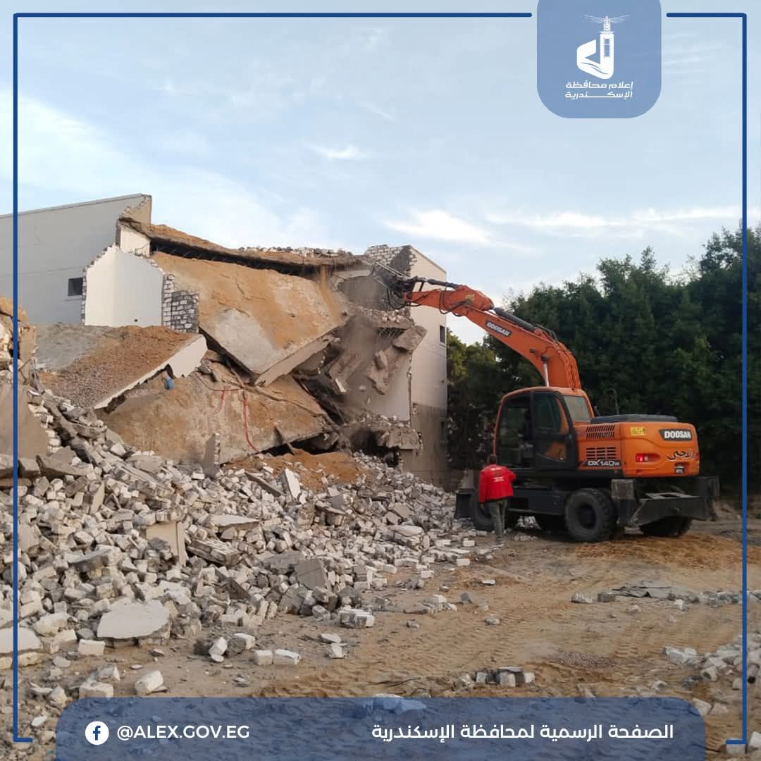 حملة مُكبرة لإزالة التعديات في محافظة الإسكندرية تسفر عن هدم - الخليج الان