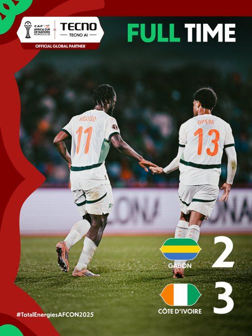 كأس أمم أفريقيا: ريمونتادا قاتلة تمنح كوت ديفوار فوزًا مثيرًا على الجابون (2/3) وخطف صدارة المجموعة السادسة - الخليج الان