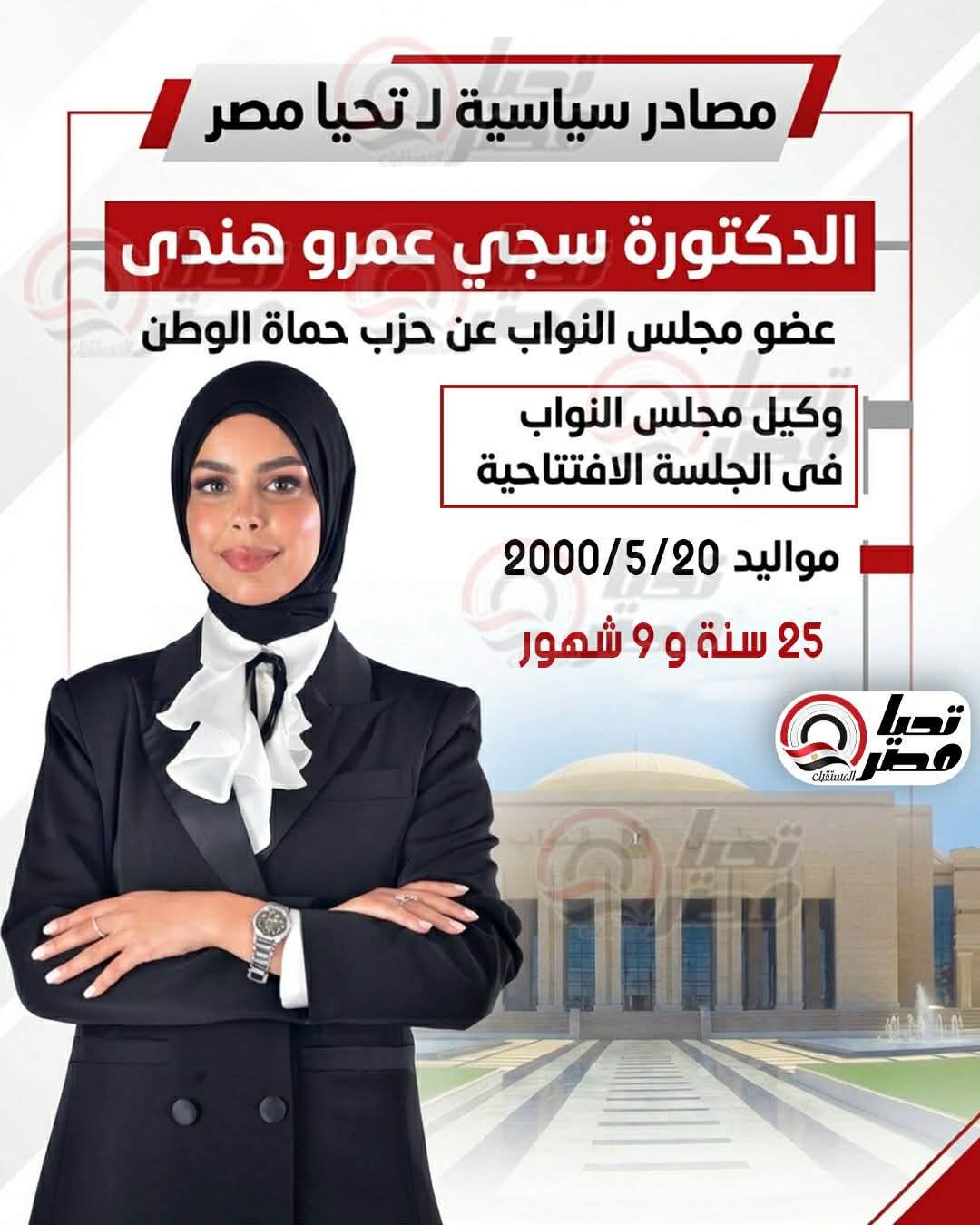 سجي عمرو هندي أصغر وكيل لمجلس النواب في افتتاح برلمان 2026 - الخليج الان