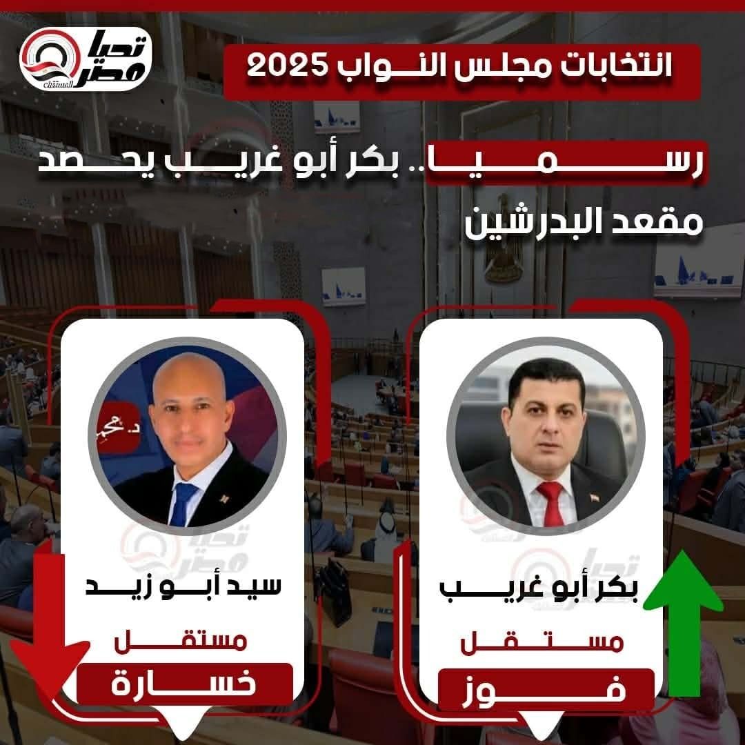 انتخابات مجلس النواب.. فوز بكر أبو غريب بمقعد دائرة البدرشين - الخليج الان