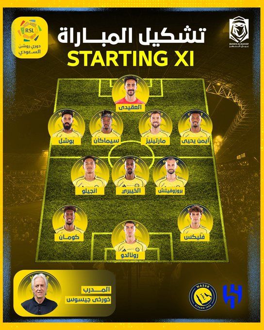 الهلال والنصر.. كريستيانو رونالدو يقود تشكيل النصر الرسمي ضد الهلال في دوري روشن السعودي - الخليج الان