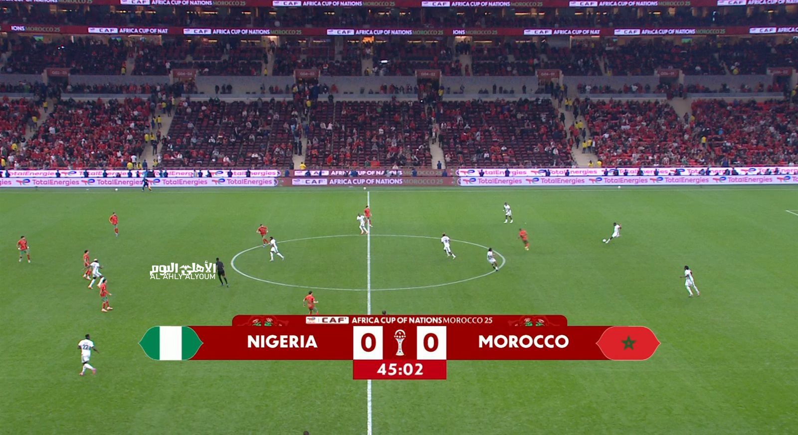 نيجيريا ضد المغرب.. انطلاق الشوط الثاني من مباراة نيجيريا ضد المغرب في نصف نهائي كأس الأمم الإفريقية - الخليج الان