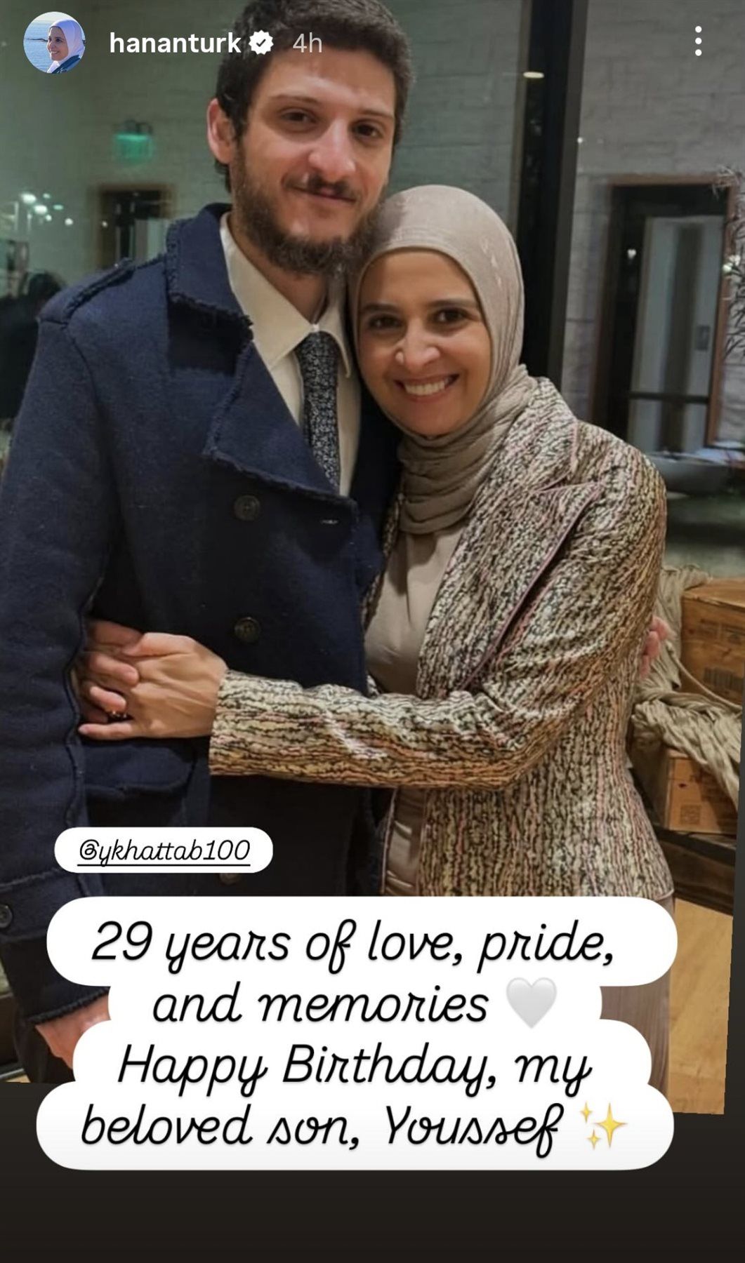 حنان ترك تهنئ ابنها بعيد ميلاده: 29 سنة من الحب والفخر والذكريات - الخليج الان