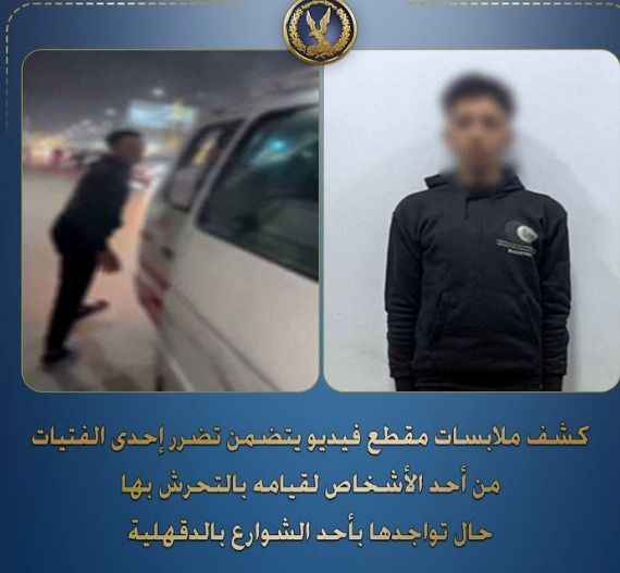 عقوبة تصل للحبس سنتين.. القبض على عاطل تحرش بفتاة في أحد شوارع الدقهلية بعد تداول فيديو الواقعة - الخليج الان