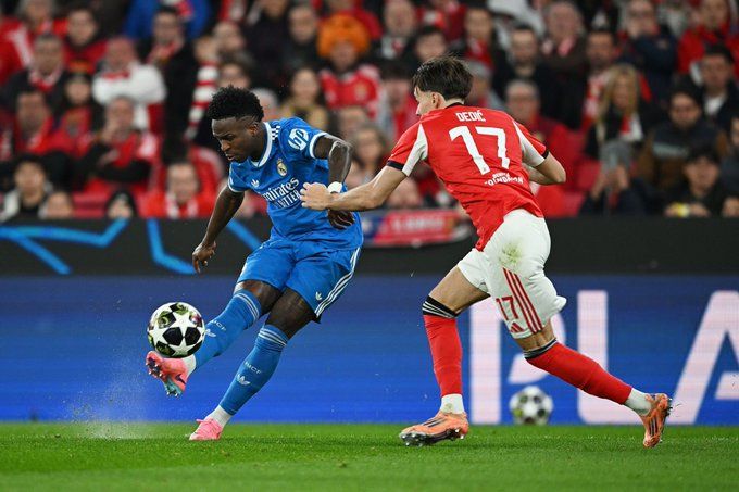 بنفيكا ضد الريال.. فينيسيوس جونيور يسجل الهدف الأول لـ ريال مدريد في مرمى بنفيكا بدوري أبطال أوروبا - الخليج الان