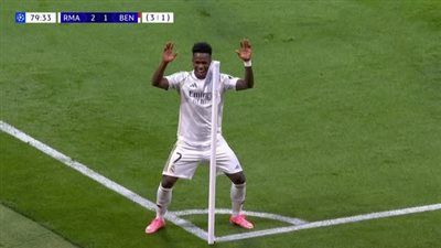 الريال ضد بنفيكا.. فينيسيوس جونيور يسجل الهدف الثاني لـ ريال مدريد في مرمى بنفيكا بدوري أبطال أوروبا - الخليج الان