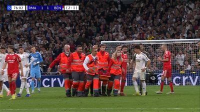 الريال ضد بنفيكا.. إصابة مروعة لـ راؤول أسينسيو لاعب ريال مدريد في مباراة بنفيكا بدوري أبطال أوروبا - الخليج الان