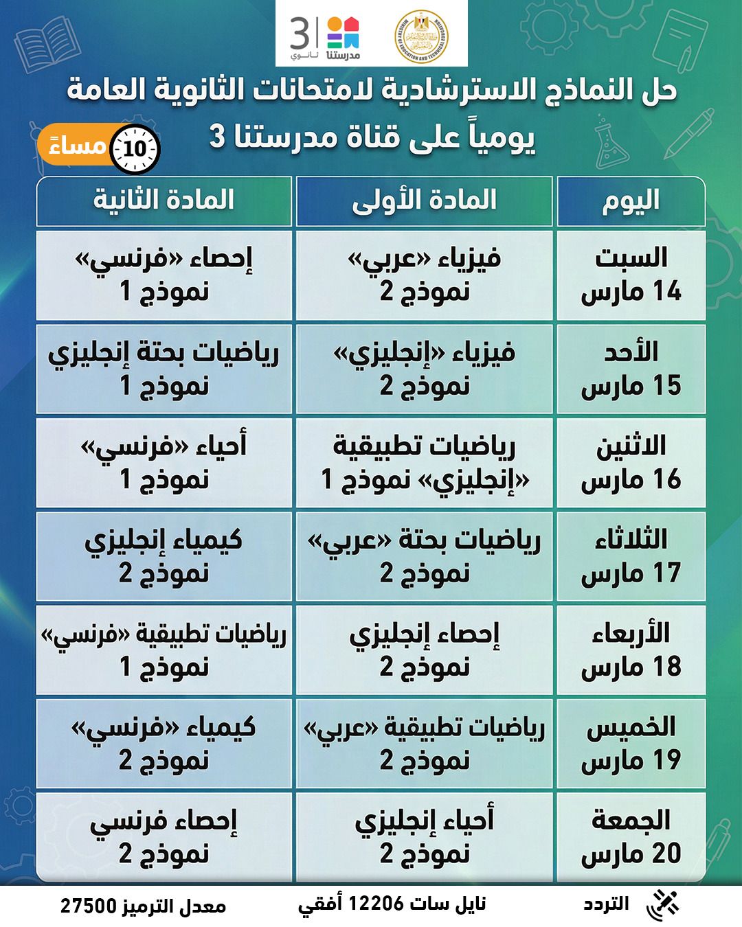 وزارة التعليم تطرح النماذج الاسترشادية لامتحانات الثانوية العامة بداية من مساء السبت - الخليج الان