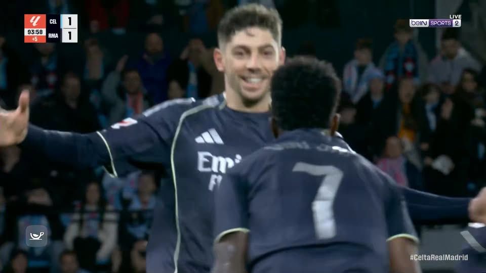 سلتا فيغو ضد الريال.. فيديريكو فالفيردي يسجل الهدف الثاني لـ ريال مدريد في مرمى سيلتا فيجو بالدوري الإسباني - الخليج الان