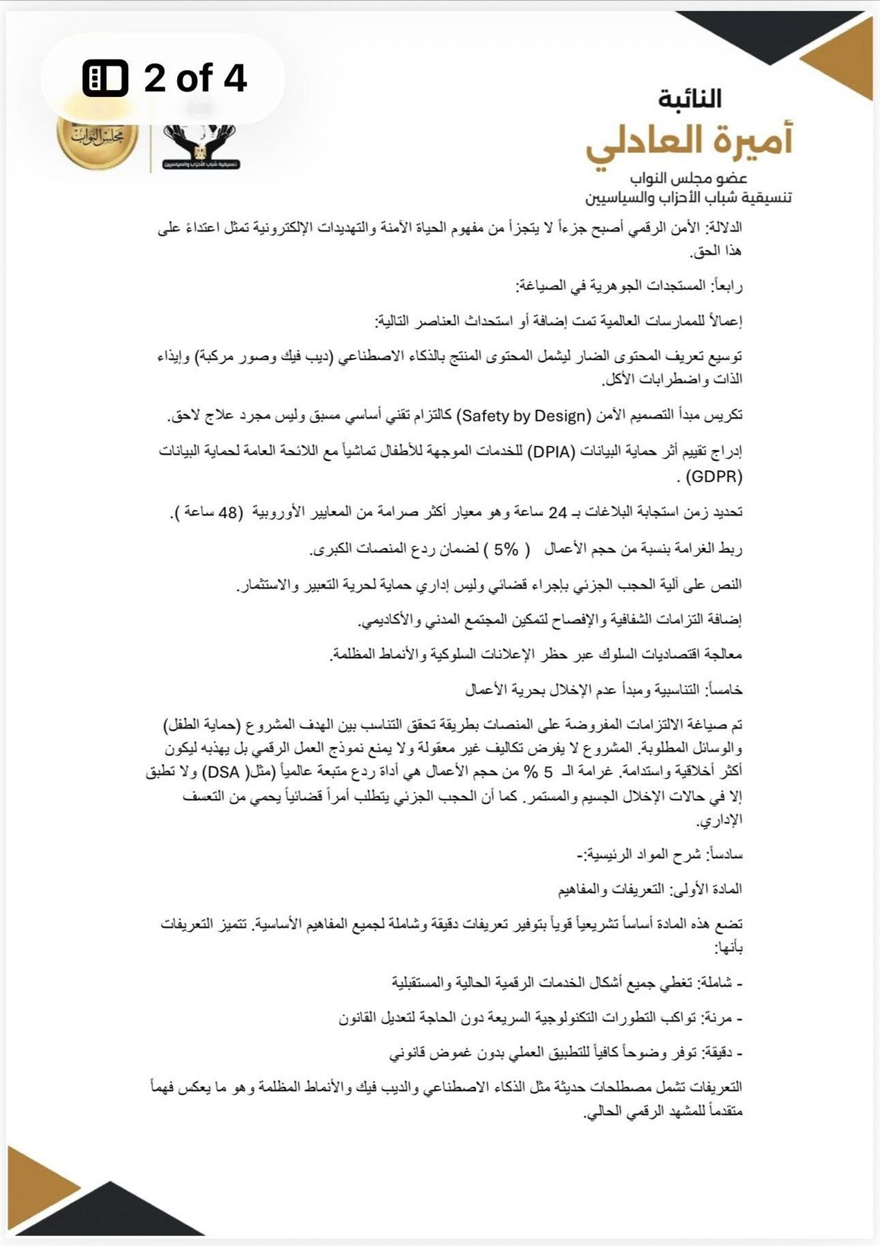 النائبة أميرة العادلي تتقدم بمشروع قانون لتنظيم استخدام الأطفال للمنصات الرقمية والألعاب الإلكترونية - الخليج الان