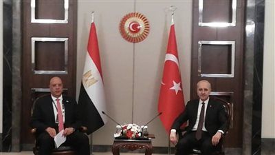 المستشار هشام بدوي رئيس مجلس النواب يلتقي رئيس الجمعية الوطنية التركية - الخليج الان