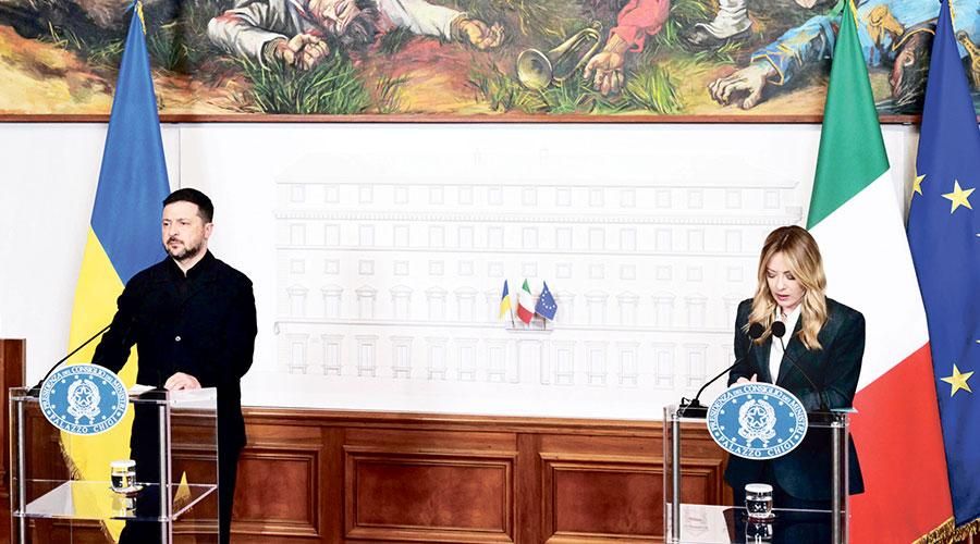 زيلينسكي وميلوني يتعهدان بتعزيز التعاون في إنتاج المسيّرات
