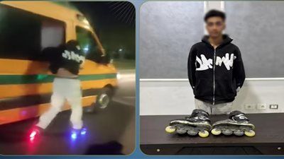 شاب يتشبث بسيارة إسعاف بحذاء تزلج في الشرقية.. والداخلية تكشف التفاصيل - الخليج الان