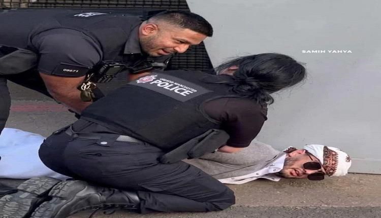 قوات أمن بريطانية تداهم يمنيين وتضعهم في عربات الحجز.. صور