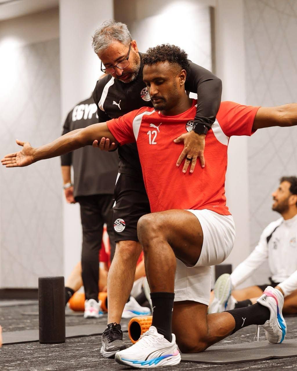تدريبات استشفائية وبدنية للاعبي منتخب مصر بفندق الإقامة بمدينة سبوكين - الخليج الان