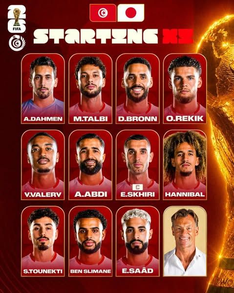 تونس ضد اليابان.. تشكيل منتخب تونس الرسمي أمام اليابان في كأس العالم 2026 - الخليج الان