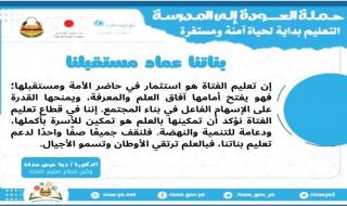 وكيل قطاع تعليم الفتاة دينا صدقة: بناتنا عماد مستقبلنا