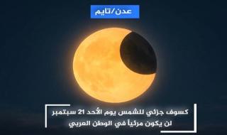 كسوف جزئي للشمس يوم الأحد 21 سبتمبر