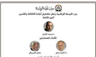 حزب الجبهة الوطنية يعلن تشكيل أمانة الثقافة والفنون برئاسة د. مدحت العدل - الخليج الان