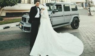 أخفى وجهها.. الصور الأولى من حفل زفاف مغني المهرجانات أمين خطاب على فتاة محجبة - الخليج الان